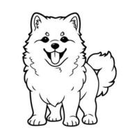 Alaska malamute, mano dibujado dibujos animados personaje, perro icono. vector