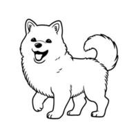 Alaska malamute, mano dibujado dibujos animados personaje, perro icono. vector