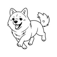 Alaska malamute, mano dibujado dibujos animados personaje, perro icono. vector