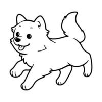 American Eskimo dog, hand drawn cartoon character, dog icon. vector