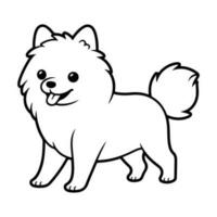 American Eskimo dog, hand drawn cartoon character, dog icon. vector