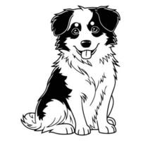 Australian Shepherd, hand drawn cartoon character, dog icon. vector