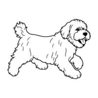 Black Russian Terrier, hand drawn cartoon character, dog icon. vector