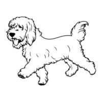 Black Russian Terrier, hand drawn cartoon character, dog icon. vector