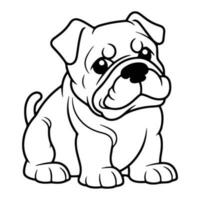 bulldog, hand drawn cartoon character, dog icon. vector