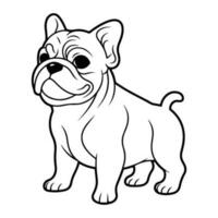 buldog, mano dibujado dibujos animados personaje, perro icono. vector