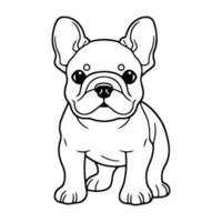 buldog, mano dibujado dibujos animados personaje, perro icono. vector