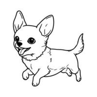 chihuahua perro, mano dibujado dibujos animados personaje, perro icono. vector