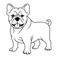buldog, mano dibujado dibujos animados personaje, perro icono. vector