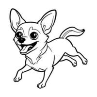 chihuahua perro, mano dibujado dibujos animados personaje, perro icono. vector