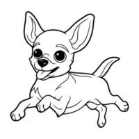 chihuahua perro, mano dibujado dibujos animados personaje, perro icono. vector