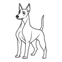 Doberman dog, hand drawn cartoon character, dog icon. vector