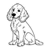 Inglés cocker spaniel perro, mano dibujado dibujos animados personaje, perro icono. vector