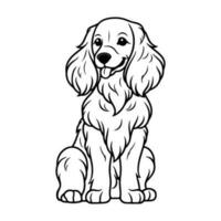 Inglés cocker spaniel perro, mano dibujado dibujos animados personaje, perro icono. vector