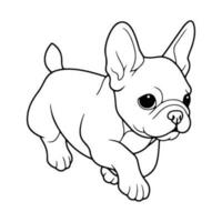 francés buldog perro, mano dibujado dibujos animados personaje, perro icono. vector