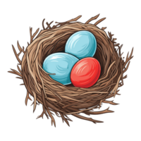 Bird nest with egg clipart, Illustration of a Bird Nest with Egg. png