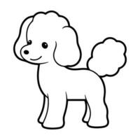 poodle dog, hand drawn cartoon character, dog icon. vector