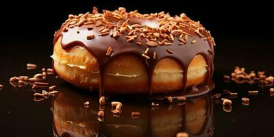 Sweet donuts. Sweet food, chocolate. Generative AI photo
