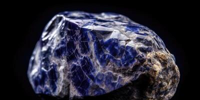 Photo of the mineral stone sodalite close-up, macro.