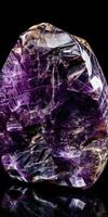 Photo of the mineral stone charoite close-up, macro. Generative AI