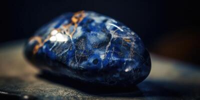 Photo of the mineral stone sodalite close-up, macro.