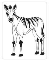 linda animales colorante páginas, animales ilustraciones, negro y blanco colorante paginas vector