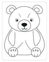 Cute Animals Coloring Pages, Animals Illustrations, Black and white Coloring Pages. vector