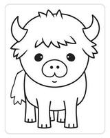 Cute Animals Coloring Pages, Animals Illustrations, Black and white Coloring Pages. vector