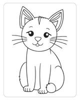 Cute Animals Coloring Pages, Animals Illustrations, Black and white Coloring Pages. vector