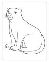 Cute Animals Coloring Pages, Animals Illustrations, Black and white Coloring Pages. vector