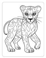 linda animales colorante páginas, animales ilustraciones, negro y blanco colorante paginas vector