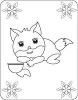Animals Drinking Water, Animals Vector, Animals illustration, Animals Coloring pages, Black and white vector