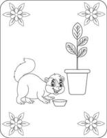 Animals Drinking Water, Animals Vector, Animals illustration, Animals Coloring pages, Black and white vector