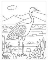 Cute Bird Coloring pages for kids, Bird illustration, Bird vector, Black and white vector