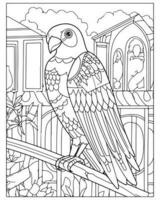 Cute Bird Coloring pages for kids, Bird illustration, Bird vector, Black and white vector