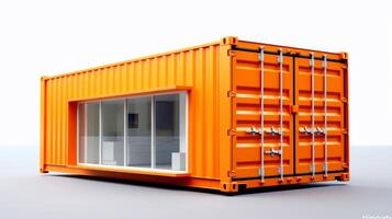 Mobile office buildings or container site office for construction site. Shipping container. Portable house and office cabins, illustration photo