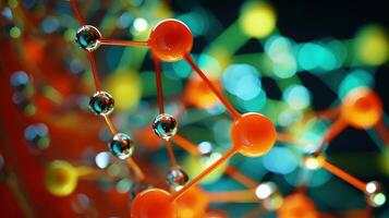 Medical studies of molecular structures. Science in the service of human. Technologies of the future in our life. molecule of medicine model, illustration photo