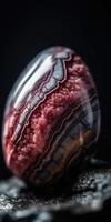 Photo of the mineral stone rhodolite close-up, macro.