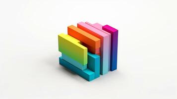 Abstract 3D geometric shapes, 3d element art minimal style, Generative AI illustration photo