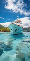 Beautiful yacht on the Cote d'Azur. Ocean. photo