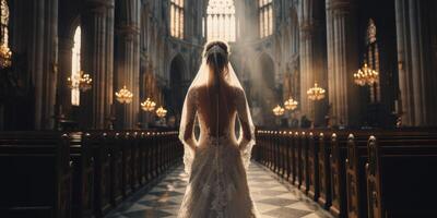 el novia va a el altar. boda. generativo ai foto