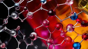 Medical studies of molecular structures. Science in the service of human. Technologies of the future in our life. molecule of medicine model, illustration photo