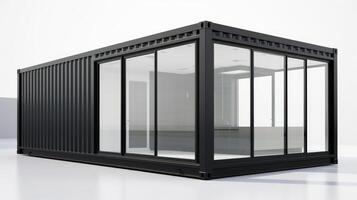 Mobile office buildings or container site office for construction site. Shipping container. Portable house and office cabins, illustration photo