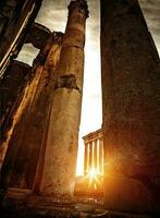 Baalbeck ruins in sunset photo