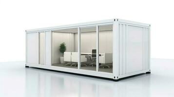 Mobile office buildings or container site office for construction site. Shipping container. Portable house and office cabins,Generative AI illustration photo