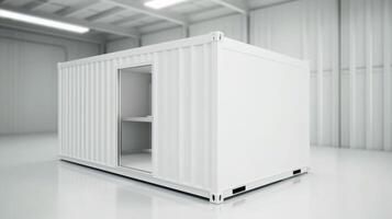 Mobile office buildings or container site office for construction site. Shipping container. Portable house and office cabins,Generative AI illustration photo