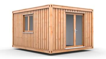 Mobile office buildings or container site office for construction site. Shipping container. Portable house and office cabins,Generative AI illustration photo