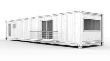 Mobile office buildings or container site office for construction site. Shipping container. Portable house and office cabins, illustration photo