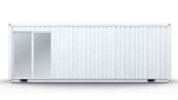 Mobile office buildings or container site office for construction site. Shipping container. Portable house and office cabins, illustration photo