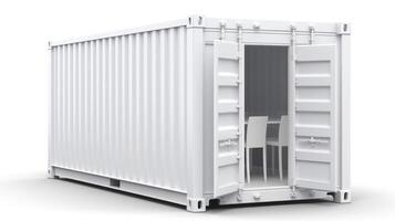 Mobile office buildings or container site office for construction site. Shipping container. Portable house and office cabins, illustration photo